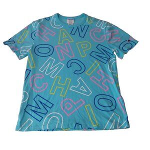 Champion blue colorful T-shirt mens size M